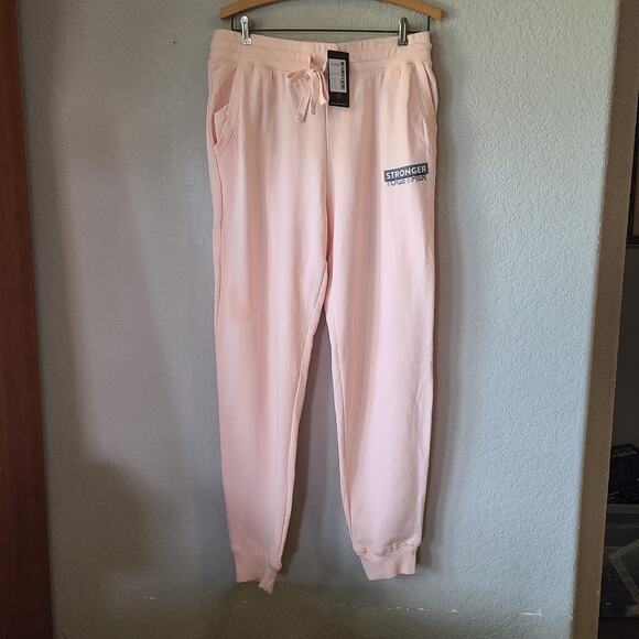 Peloton Womens Lightweight Jogger New Medium Peach Sweatpants Lounge‎ Logo NWT - Picture 1 of 6